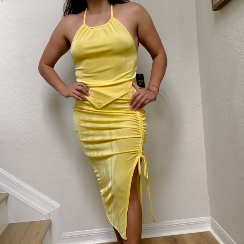 Sunny Yellow Skirt & Top Set